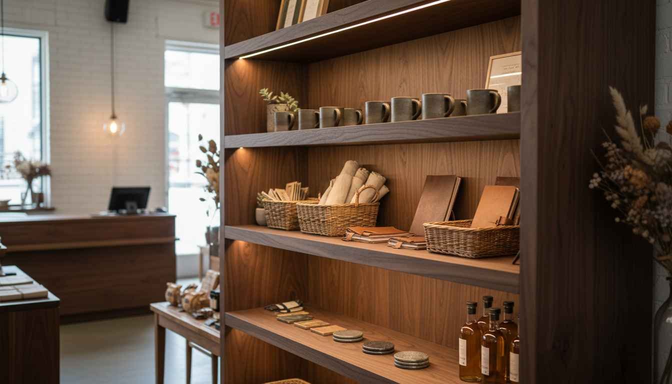 retail shelving wood